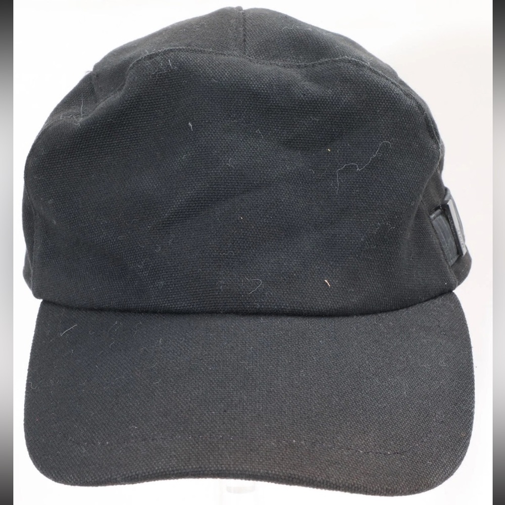 Armani Collezioni Black Pique Duck Canvas 5 Panel Dad Hat Cap